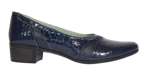 Pantofi dama comozi casual din piele naturala bleumarin croco P18LBLCR - Img 6