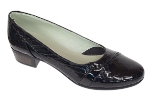 Pantofi dama comozi casual din piele naturala negru croco P18CRLN - Img 4