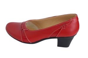 Pantofi dama comozi si eleganti din piele naturala Rosu - MVS72R - Img 7