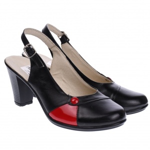 Pantofi dama decupati din piele naturala PS46R - Img 2