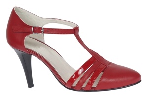 Pantofi dama decupati din piele naturala - Stiletto Rosu NAA11R - Img 6