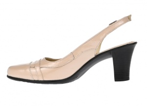 Pantofi dama decupati eleganti din piele naturala cu toc de 7cm - S301BEJ - Img 3