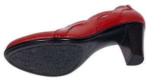 Pantofi dama din piele naturala cu toc de 7cm Katty Rosu P134233RL - Img 5