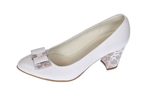Pantofi dama eleganti din piele naturala box toc 7cm, Alb A41APF - Img 3