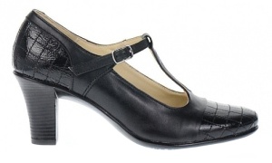 Pantofi dama eleganti din piele naturala cu bareta si varf lac - LP50N - Img 5