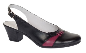 Pantofi dama eleganti din piele naturala cu toc de 6cm - Model decupat Negru, Bordo PS35NB