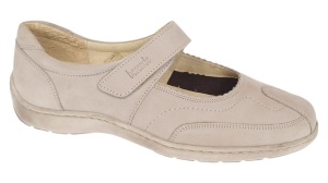 Pantofi dama Med-Line Ultra Confort din piele naturala bufo cu bareta BRD214BEJ - Img 7