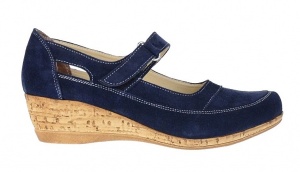 Pantofi dama piele intoarsa cu platforma - Model casual Bleumarin P9154VELBL - Img 4