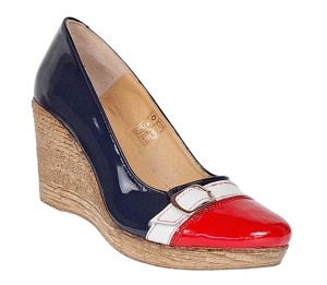 Pantofi dama piele naturala lacuita rosu-bleumarin platforma 7 cm – Stil si confort - Img 6