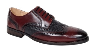 Pantofi eleganti barbati piele naturala 993 Bordeaux si Negru - Img 4