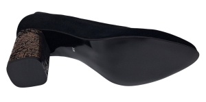Pantofi eleganti dama negri din piele intoarsa toc aramiu 7cm - NA97N - Img 9