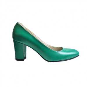 Pantofi eleganti dama, verzi, din piele naturala box, toc 6 cm - NA87V2 - Img 4