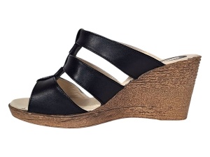 Papuci dama negri din piele naturala cu platforme de 7cm - RO214N - Img 8