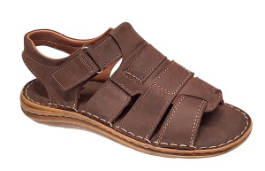 Sandale barbati casual din piele naturala maro bufo GKR47BM - Img 2