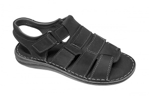 Sandale barbati casual din piele naturala negru bufo GKR47BN - Img 9