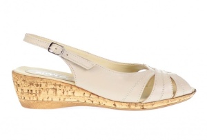 Sandale dama bej din piele naturala, cu platforme de 5cm - S52B - Img 3
