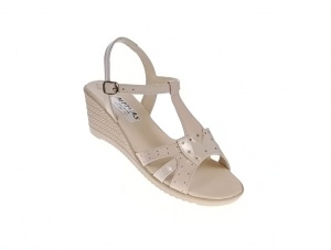 Sandale dama de vara cu platforme de 6cm, din piele naturala, bej, S17BEJ