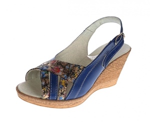 Sandale dama de vara cu platforme de 7 cm, din piele naturala, albastru, BOX, S50BLBOX - Img 3