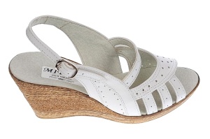 Sandale dama de vara cu platforme de 7 cm, din piele naturala, alba, S64ALBBOX - Img 6