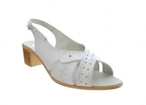 Sandale dama de vara cu toc de 5 cm, din piele naturala, neagra, S25ABOX - Img 4