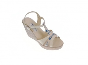 Sandale dama, din piele naturala, Bej - Lac, Color, cu platforme de 11 cm, S49BLCOLOR - Img 3