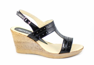 Sandale dama din piele naturala cu platforma de 7 cm S300NEGRULAC - Img 2