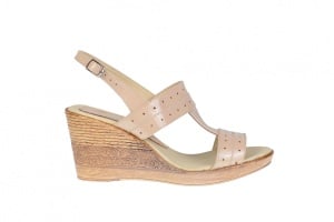 Sandale dama din piele naturala cu platforma de 8 cm S300LACBEJ - Img 6