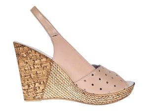 Sandale dama din piele naturala cu platforme de 10cm Bej Gold BVS47XB - Img 3