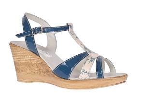 Sandale dama, din piele naturala cu platforme de 7.5cm Albastru S47LACBL - Img 9