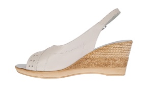 Sandale dama din piele naturala cu platforme de 7 cm Bej S66BEJ - Img 7