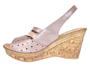 Sandale dama din piele naturala cu platforme de 8.5 cm Nude BVS46NUDL - Img 5
