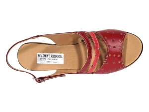Sandale dama din piele naturala cu platforme de 8.5 cm Rosu BVS46XR - Img 3