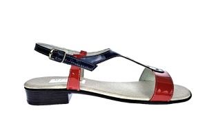 Sandale dama din piele naturala, Lac, Rosu, Bleumarin, S16RBLPERF - Img 2