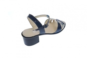 Sandale dama din piele naturala lacuita, bleumarin, S81LBL - Img 6