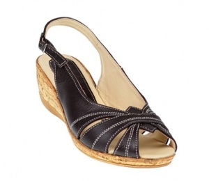 Sandale dama, din piele naturala, maro, cu platforma de 4cm - S52M