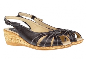 Sandale dama, din piele naturala, maro, cu platforma de 4cm - S52M - Img 4