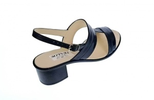 Sandale dama din piele naturala, negru, lac, toc de 5cm, S7NLBOX - Img 2