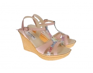 Sandale dama, din piele naturala, NUD - COLOR, cu platforme de 9 cm, S47NUD - Img 2