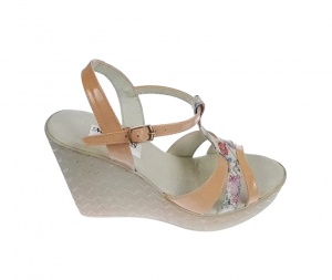 Sandale dama, din piele naturala, Nud - Lac, Color cu platforme de 11 cm, S46NLCOLOR - Img 2