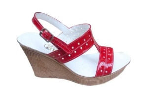 Sandale dama rosii din piele naturala cu platforma de 8cm S46ROSULAC