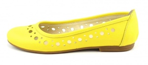 Balerini dama casual din piele naturala Eveline Galben - Marimea 40 - Img 2