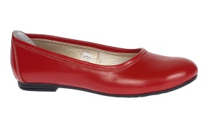 Balerini dama rosii casual din piele naturala - Eva - Img 2
