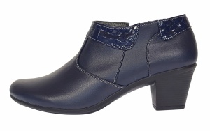 Botine dama din piele naturala cu fermoar MV4 Bleumarin BT - Img 7
