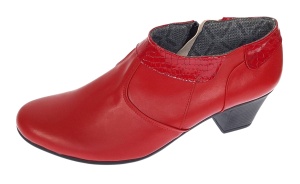 Botine dama din piele naturala cu fermoar Rosu MV4R - Img 4