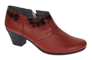 Botine dama din piele naturala portocaliu cu fermoar MV4PORT