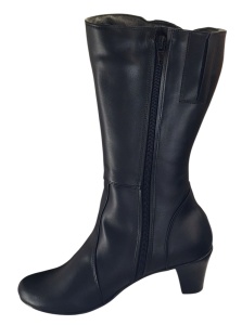 Cizme dama din piele naturala, cu fermoar, negre, IMBLANITE - 34CZM - Img 3