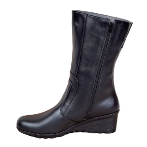Cizme dama din piele naturala, cu fermoar, negru, Imblanite, Marimi 36 la 41 MVS30CZM - Img 5