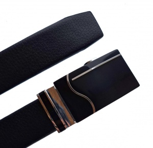 Curea barbati, casual, eleganta, din piele naturala, Negru 3.5cm - CK16N - Img 2