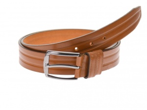 Curea barbati eleganta, din piele ecologica, maro 3.5 cm - DR1520M