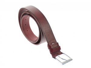 Curea barbati eleganta, din piele naturala, bordo 3.5 cm - DR001BOR - Img 2